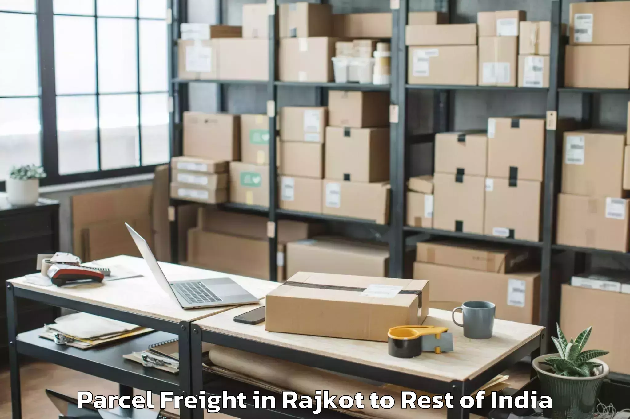 Hassle-Free Rajkot to University Of Jammu Jammu Parcel Freight